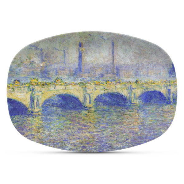 Custom Waterloo Bridge by Claude Monet Plastic Platter - Microwave & Oven Safe Composite Polymer