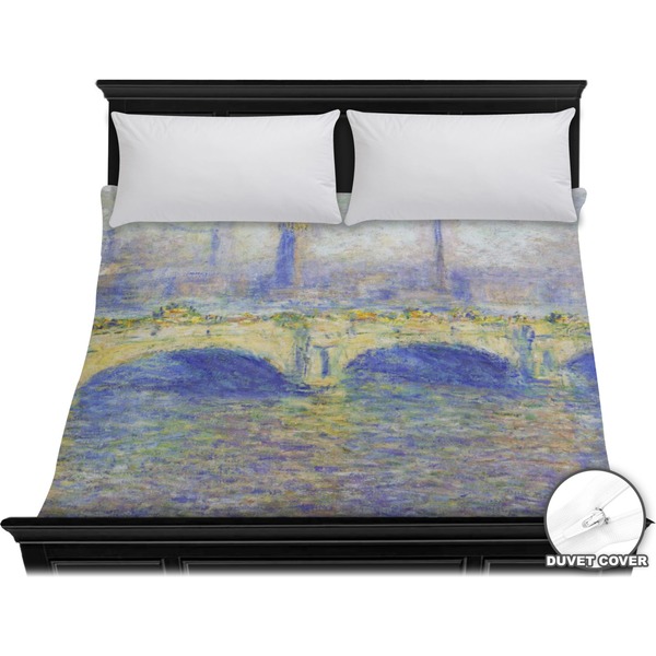 Custom Waterloo Bridge by Claude Monet Duvet Cover - King