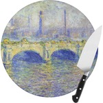 Waterloo Bridge by Claude Monet Round Glass Cutting Board