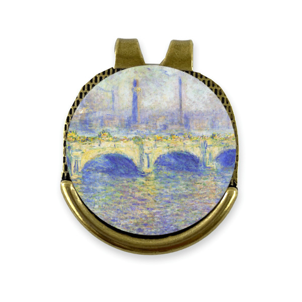 Custom Waterloo Bridge by Claude Monet Golf Ball Marker - Hat Clip - Gold