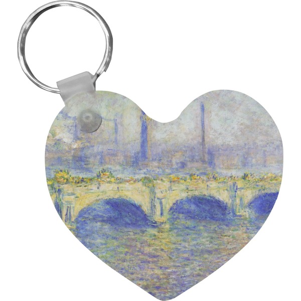 Custom Waterloo Bridge by Claude Monet Heart Plastic Keychain