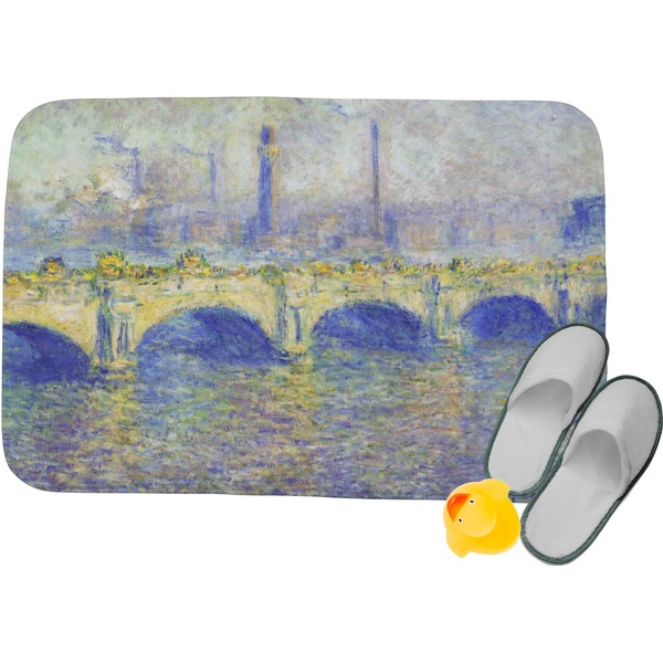 Custom Waterloo Bridge by Claude Monet Memory Foam Bath Mat - 24"x17"