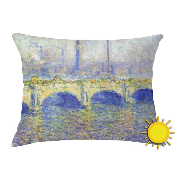 Custom Waterloo Bridge by Claude Monet Outdoor Throw Pillow (Rectangular)