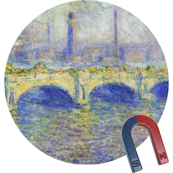 Custom Waterloo Bridge by Claude Monet Round Fridge Magnet