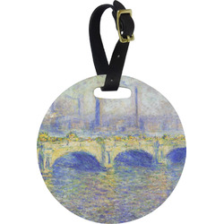 Waterloo Bridge by Claude Monet Plastic Luggage Tag - Round