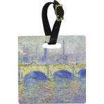 Waterloo Bridge by Claude Monet Plastic Luggage Tag - Square