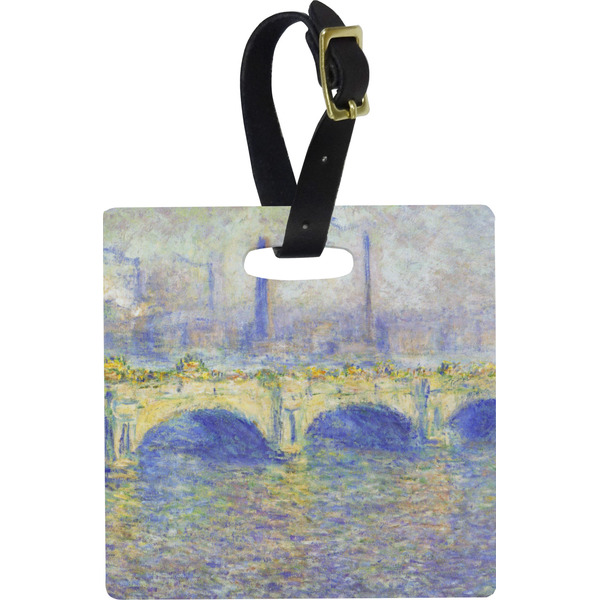 Custom Waterloo Bridge by Claude Monet Plastic Luggage Tag - Square