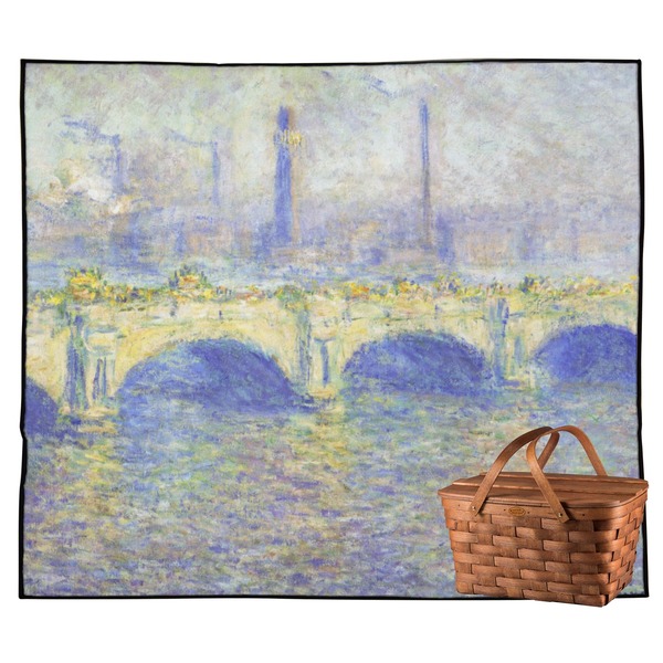 Custom Waterloo Bridge by Claude Monet Outdoor Picnic Blanket