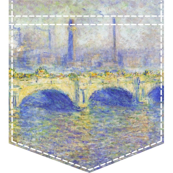 Custom Waterloo Bridge by Claude Monet Iron On Faux Pocket