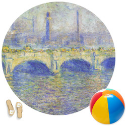 Waterloo Bridge by Claude Monet Round Beach Towel