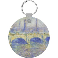 Waterloo Bridge by Claude Monet Round Plastic Keychain