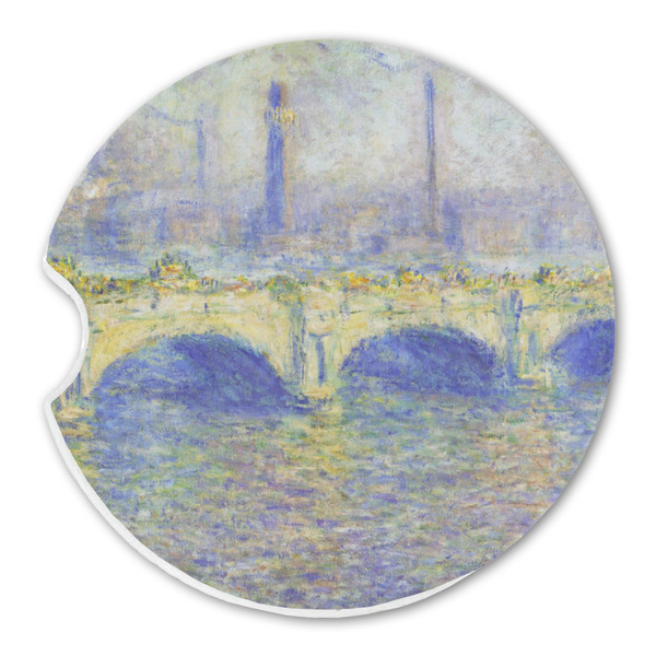 Custom Waterloo Bridge by Claude Monet Sandstone Car Coaster - Single
