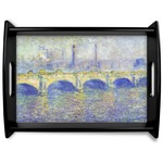 Waterloo Bridge by Claude Monet Black Wooden Tray - Large