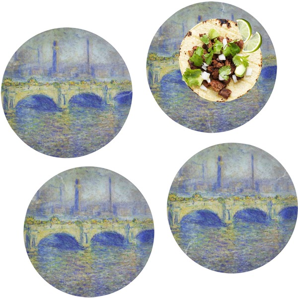 Custom Waterloo Bridge by Claude Monet Set of 4 Glass Lunch / Dinner Plate 10"