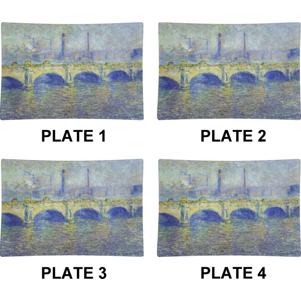 Waterloo Bridge Set of Rectangular Appetizer / Dessert Plates (Approval)