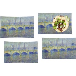 Waterloo Bridge by Claude Monet Set of 4 Glass Rectangular Lunch / Dinner Plate