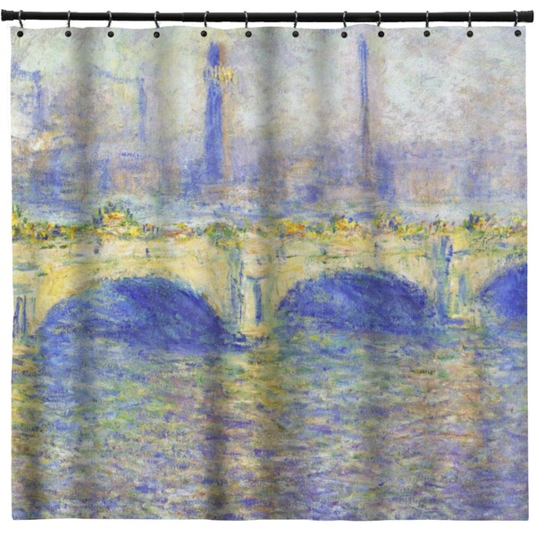 Custom Waterloo Bridge by Claude Monet Shower Curtain