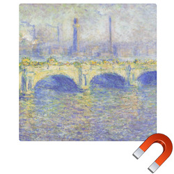 Waterloo Bridge by Claude Monet Square Car Magnet - 10"