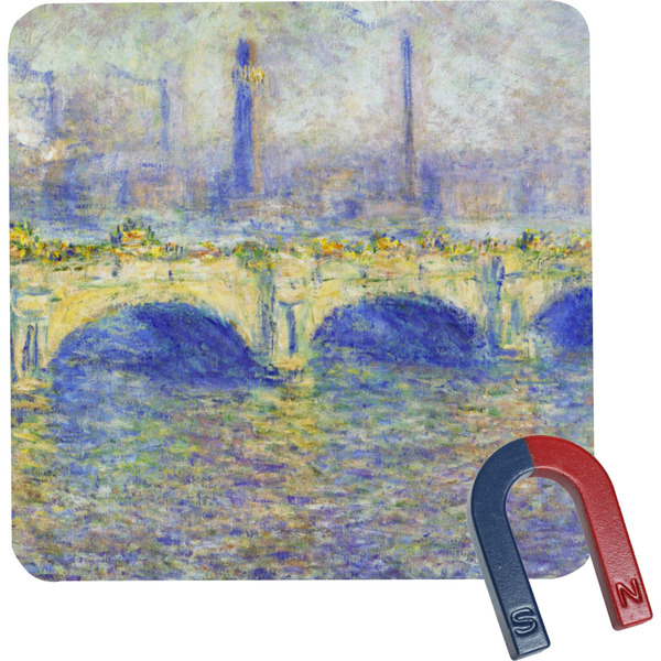 Custom Waterloo Bridge by Claude Monet Square Fridge Magnet