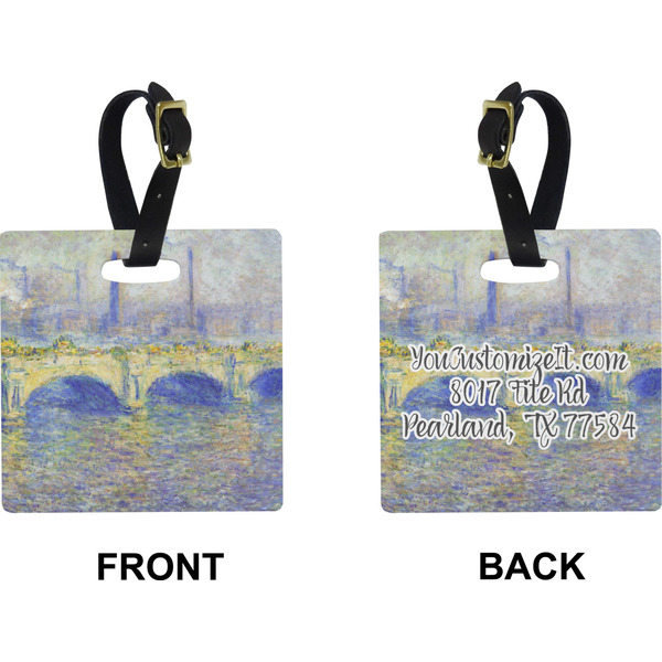 Waterloo Bridge Square Luggage Tag (Front + Back)