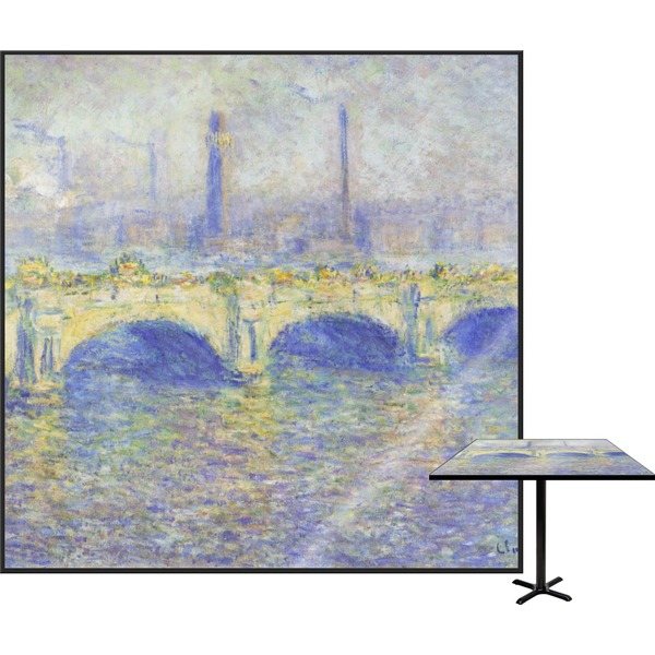 Custom Waterloo Bridge by Claude Monet Square Table Top - 30"