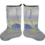 Waterloo Bridge by Claude Monet Holiday Stocking - Double-Sided - Neoprene