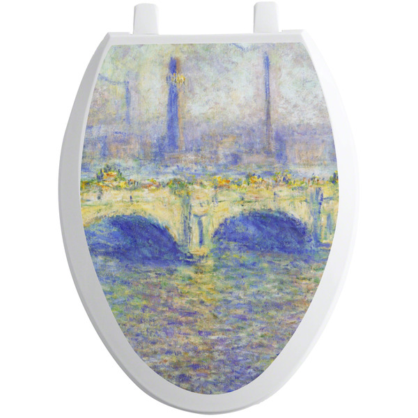 Custom Waterloo Bridge by Claude Monet Toilet Seat Decal - Elongated
