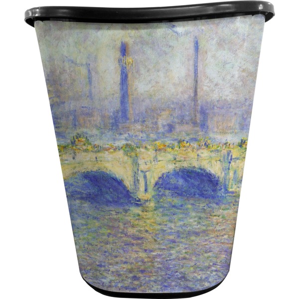 Custom Waterloo Bridge by Claude Monet Waste Basket - Single Sided (Black)