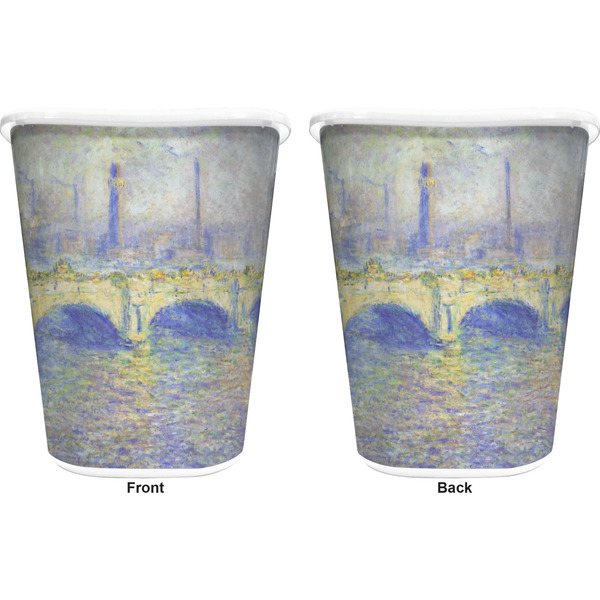 Waterloo Bridge Trash Can White - Front and Back - Apvl