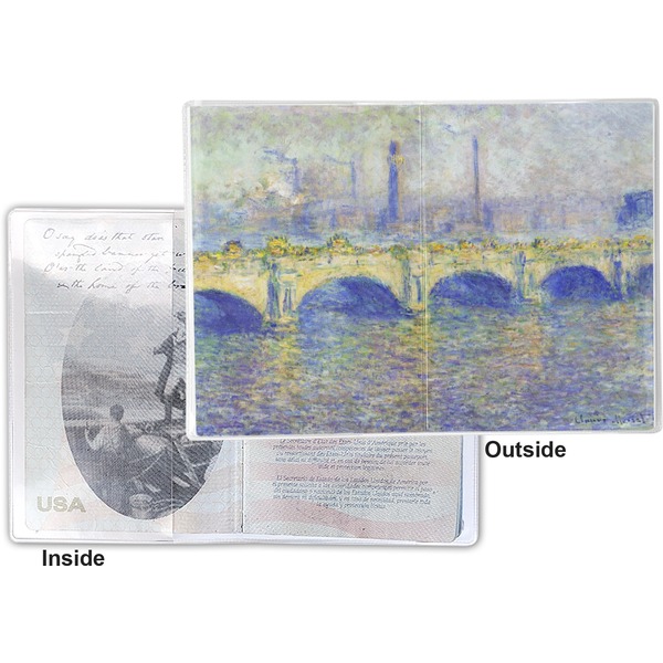 Waterloo Bridge Vinyl Passport Holder - Flat Front and Back