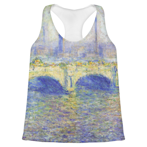 Custom Waterloo Bridge by Claude Monet Womens Racerback Tank Top - X Small