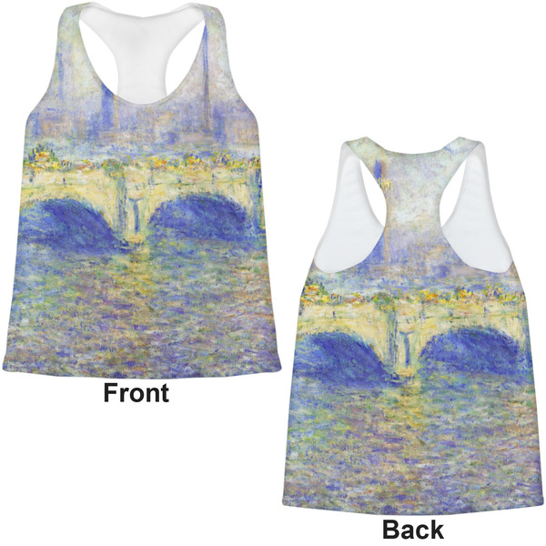 Waterloo Bridge Womens Racerback Tank Tops - Medium - Front and Back