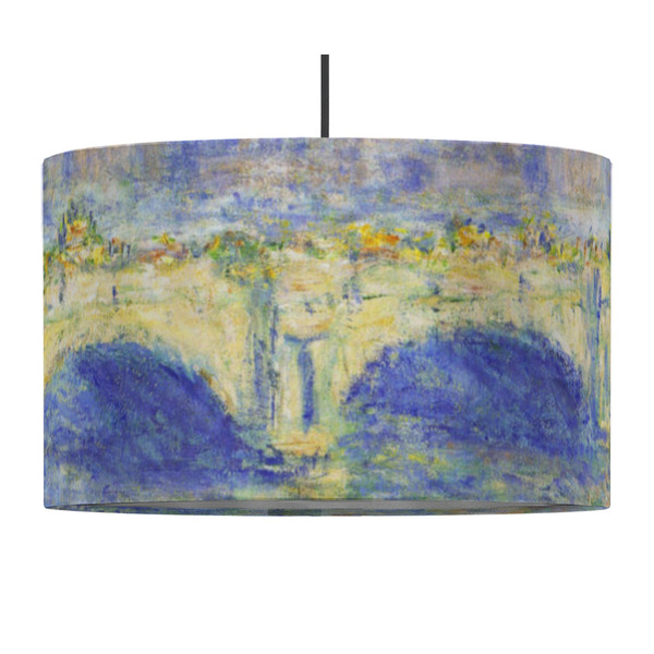 Custom Waterloo Bridge by Claude Monet 12" Drum Pendant Lamp - Fabric