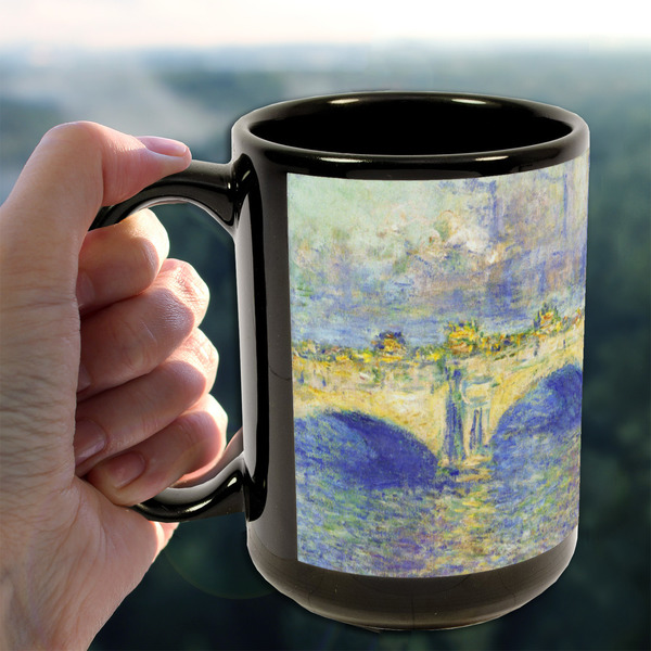 Waterloo Bridge by Claude Monet 15oz. Black Mug - LIFESTYLE