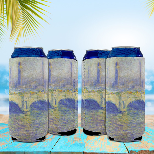 Waterloo Bridge by Claude Monet 16oz Can Sleeve - Set of 4 - LIFESTYLE