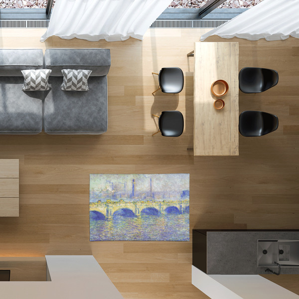 Waterloo Bridge by Claude Monet 2'x3' Indoor Area Rugs - IN CONTEXT