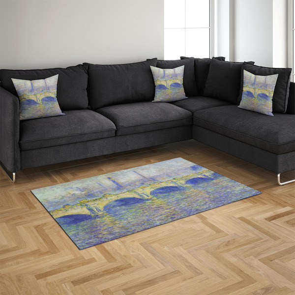 Waterloo Bridge by Claude Monet 4'x6' Indoor Area Rugs - IN CONTEXT
