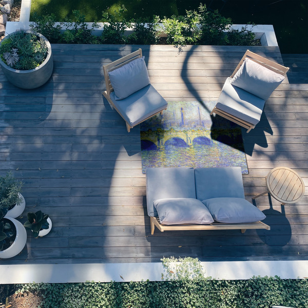 Waterloo Bridge by Claude Monet 4'x6' Patio Rug - In context