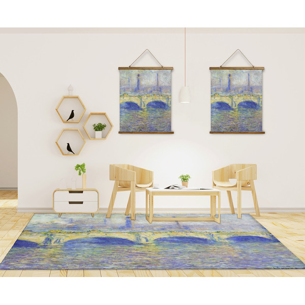 Waterloo Bridge by Claude Monet 8'x10' Indoor Area Rugs - IN CONTEXT