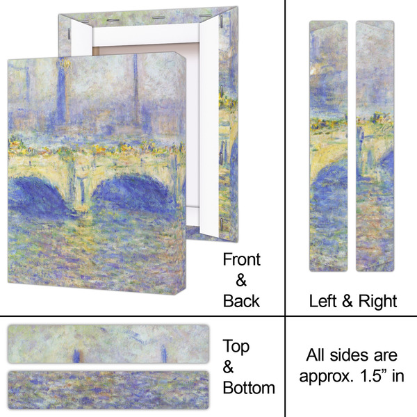 Waterloo Bridge by Claude Monet 8x10 - Canvas Print - Approval