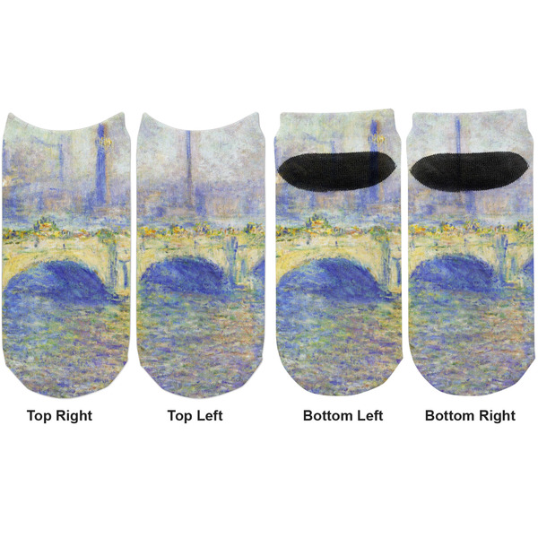 Waterloo Bridge Adult Ankle Socks - Double Pair - Front and Back - Apvl