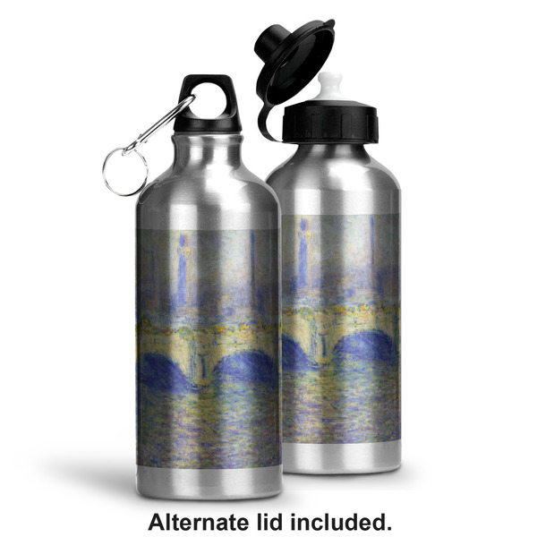Waterloo Bridge by Claude Monet Aluminum Water Bottle - Alternate lid options