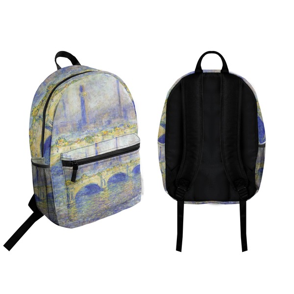 Waterloo Bridge by Claude Monet Backpack front and back - Apvl