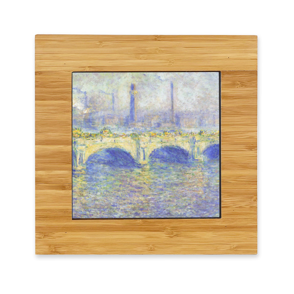 Custom Waterloo Bridge by Claude Monet Bamboo Trivet with Ceramic Tile Insert