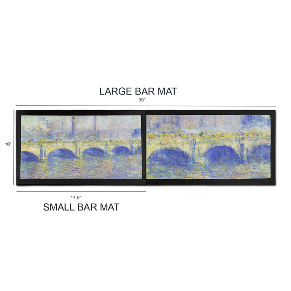 Waterloo Bridge by Claude Monet Bar Mats - Sizing Chart