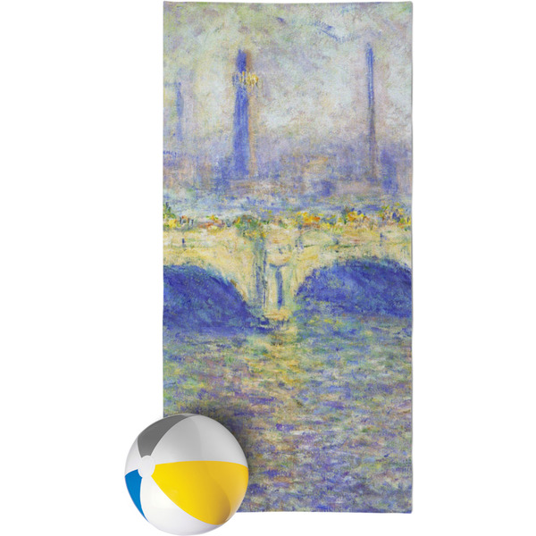 Custom Waterloo Bridge by Claude Monet Beach Towel