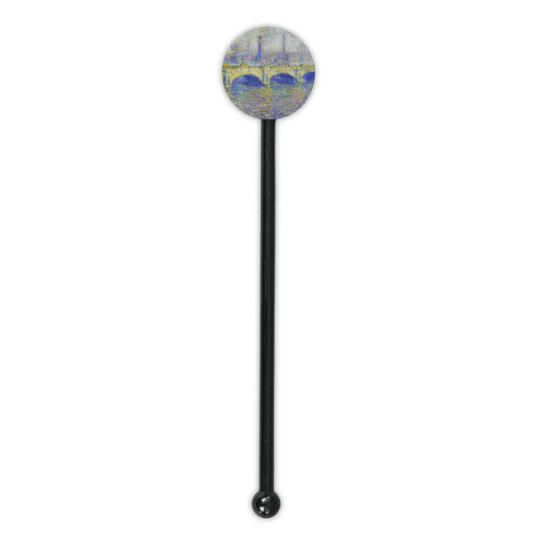 Waterloo Bridge by Claude Monet Black Plastic 5.5" Stir Stick - Round - Single Stick