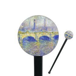 Waterloo Bridge by Claude Monet 7" Round Plastic Stir Sticks - Black - Double Sided