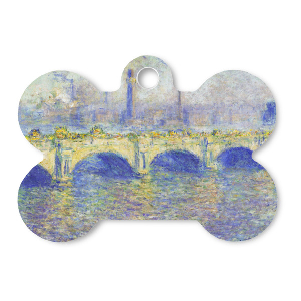 Custom Waterloo Bridge by Claude Monet Bone Shaped Dog ID Tag