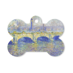 Waterloo Bridge by Claude Monet Bone Shaped Dog ID Tag - Small